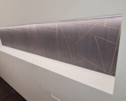 Custom Plasterboard Niche with Geometric Decorative Finish and LED Backlighting venetian 4